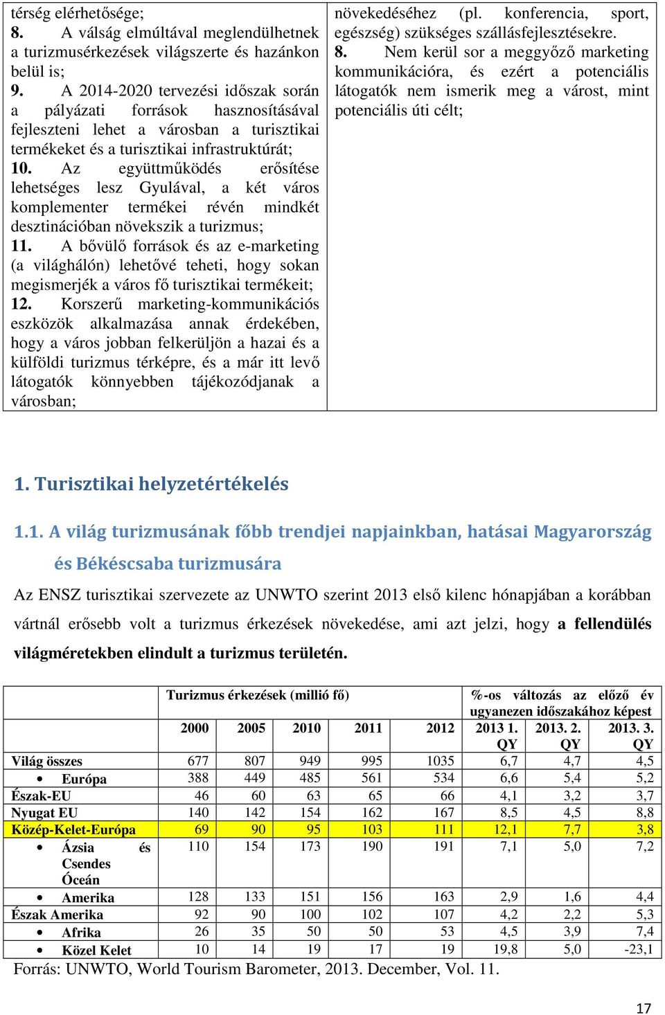 Az együttműködés erősítése lehetséges lesz Gyulával, a két város komplementer termékei révén mindkét desztinációban növekszik a turizmus; 11.