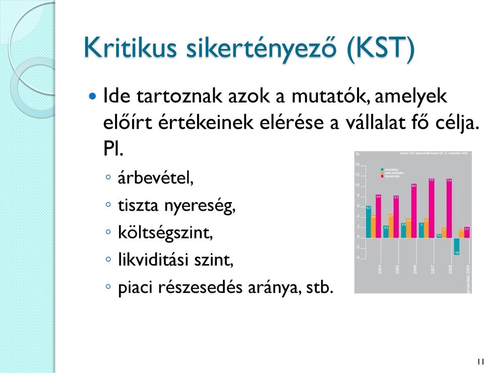 vállalat fő célja. Pl.