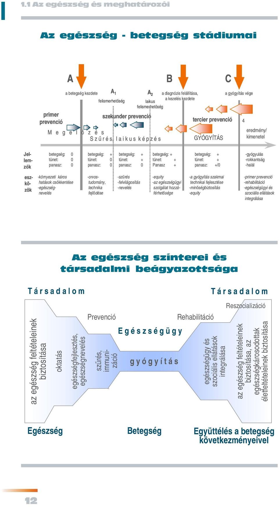 0 panasz: 0 betegség: + tünet: + panasz: 0 betegség: + tünet: + Panasz + betegség: + tünet: + panasz: +/0 -gyógyulás -rokkantság -halál eszközök -környezeti káros hatások csökkentése -egészségnevelés