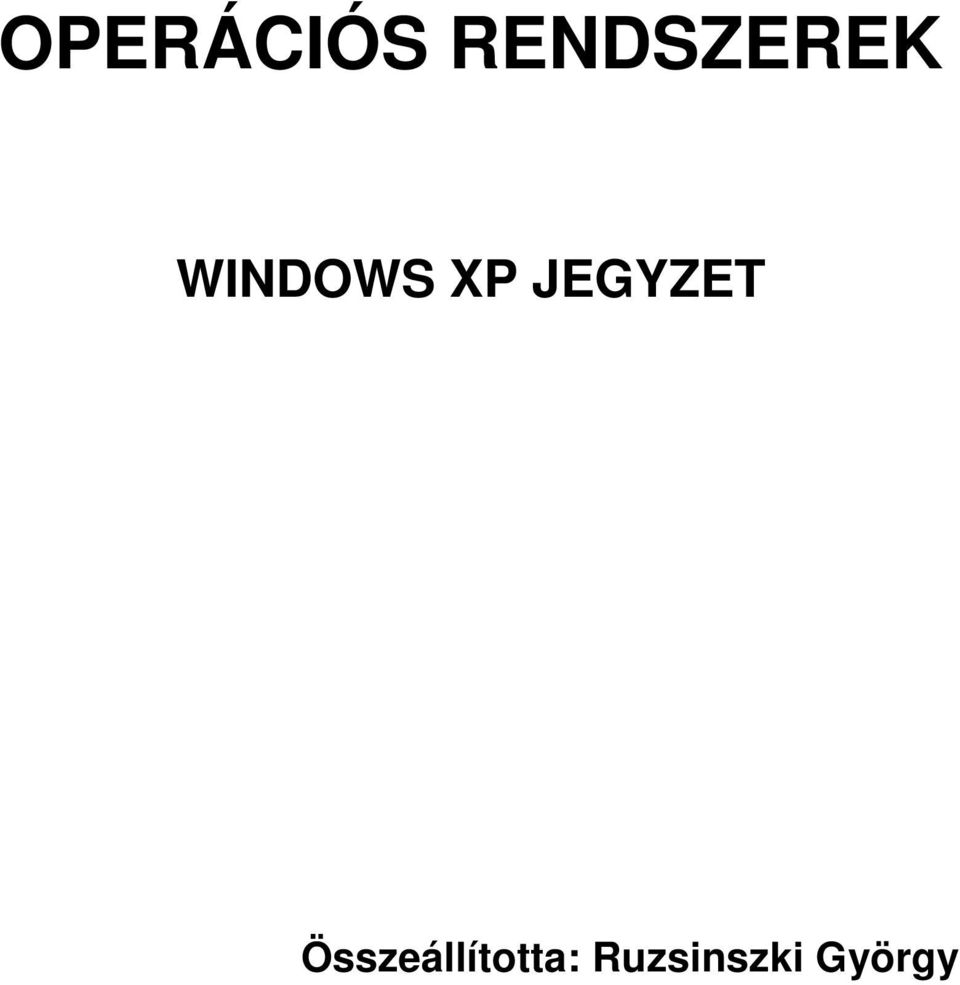 XP JEGYZET