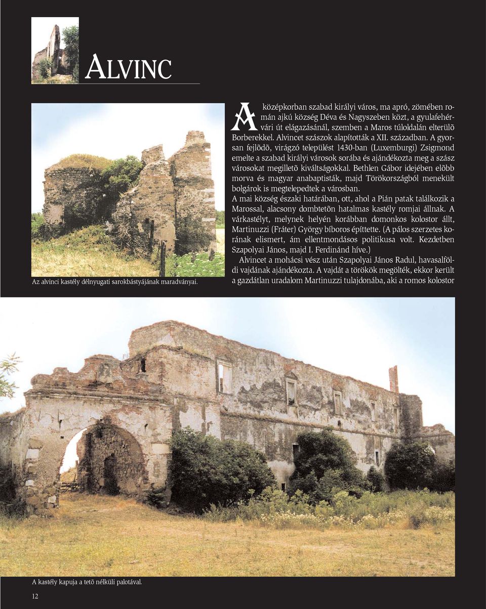 Alvincet szászok alapították a XII. században.