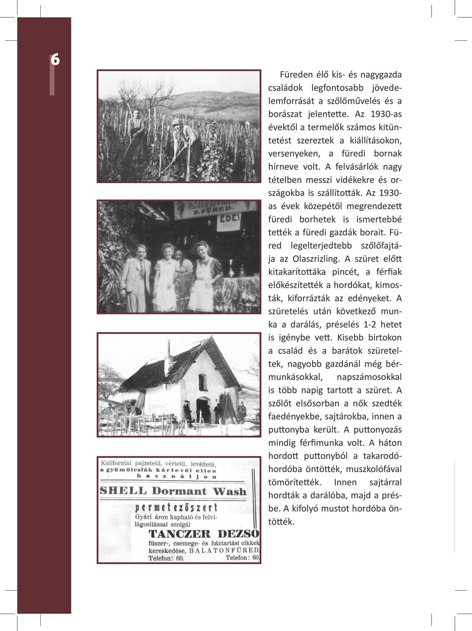 Az 1930- as évek közepétől megrendezett füredi borhetek is ismertebbé tették a füredi gazdák borait. Füred legelterjedtebb szőlőfajtája az Olaszrizling.