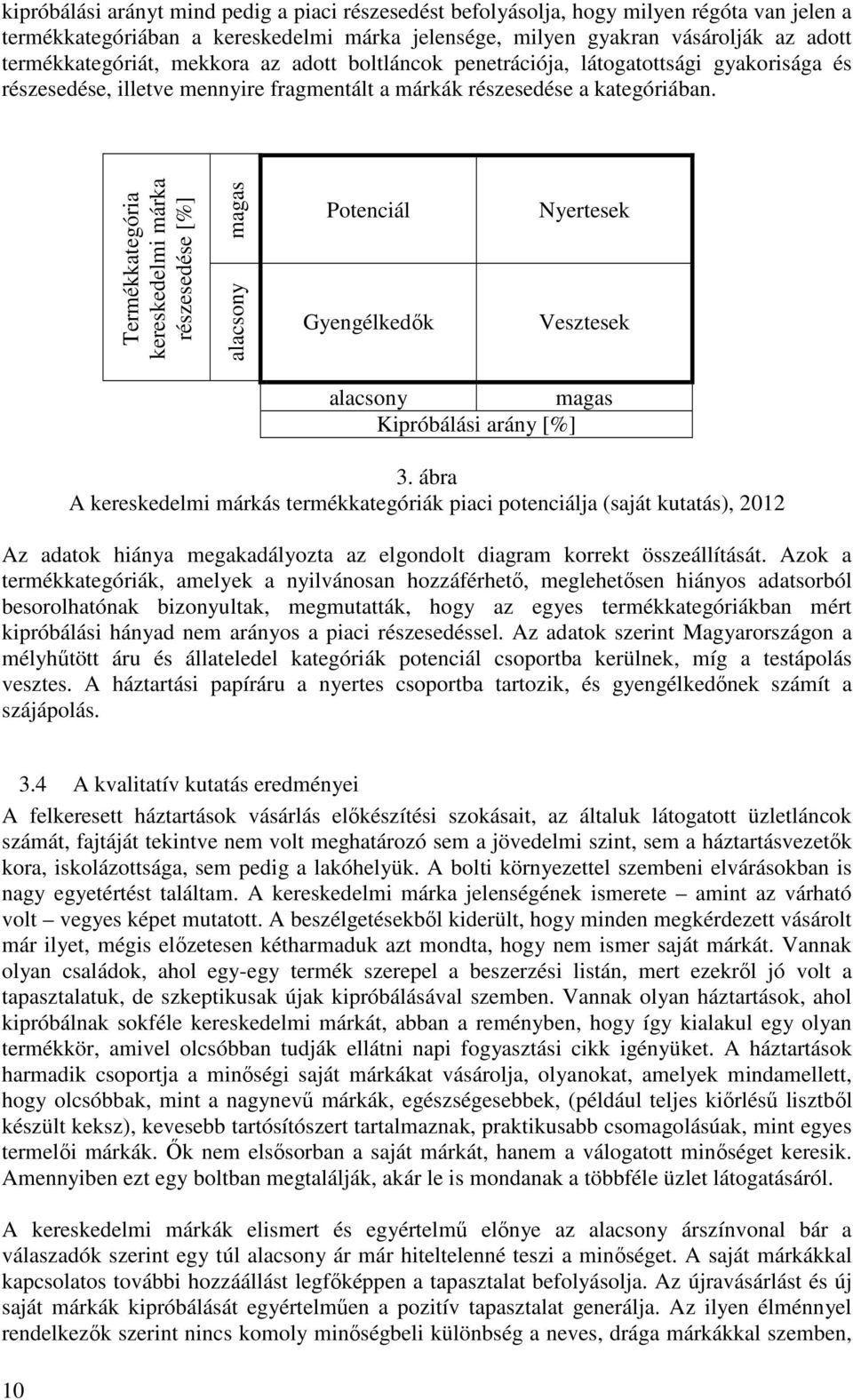 Termékkategória kereskedelmi márka részesedése [%] magas alacsony Potenciál Gyengélkedők Nyertesek Vesztesek alacsony magas Kipróbálási arány [%] 3.