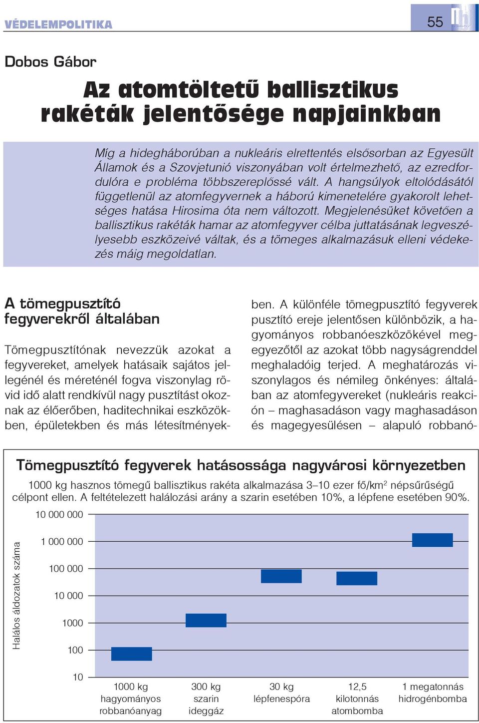 A hangsúlyok eltolódásától függetlenül az atomfegyvernek a háború kimenetelére gyakorolt lehetséges hatása Hirosima óta nem változott.