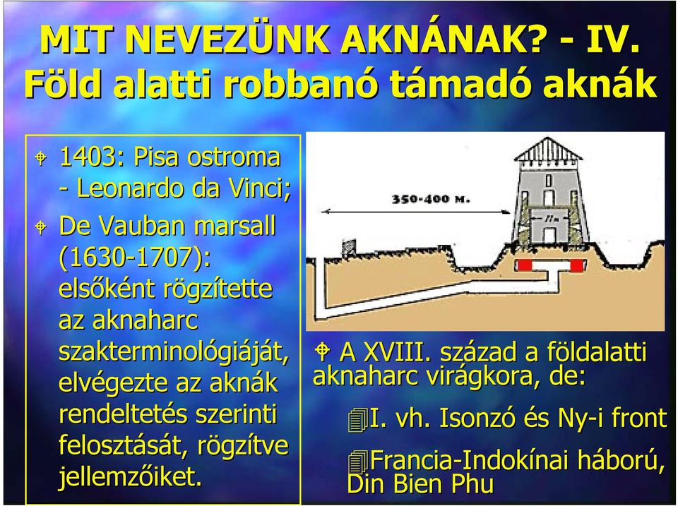 (1630-1707): 1707): elsőként rögzítette az aknaharc szakterminológiáját, elvégezte az aknák