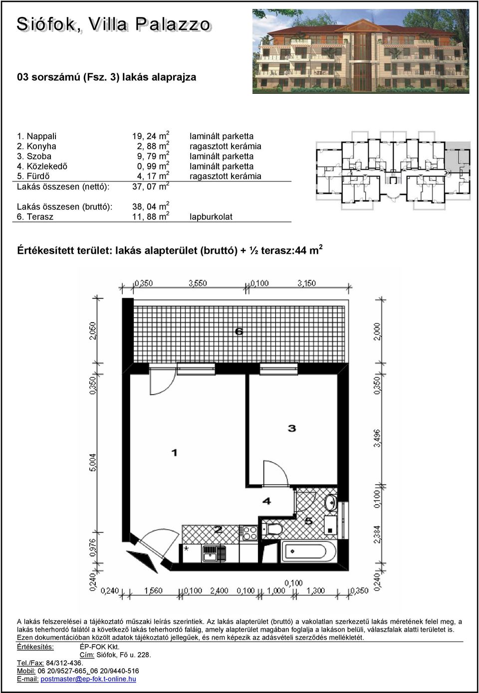 Közlekedő 0, 99 m 2 laminált parketta 5.