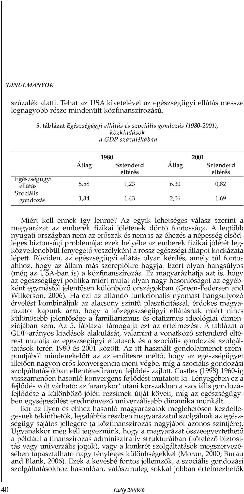 Szociális gondozás 1,34 1,43 2,06 1,69 Miért kell ennek így lennie? Az egyik lehetséges válasz szerint a magyarázat az emberek fizikai jólétének döntő fontossága.