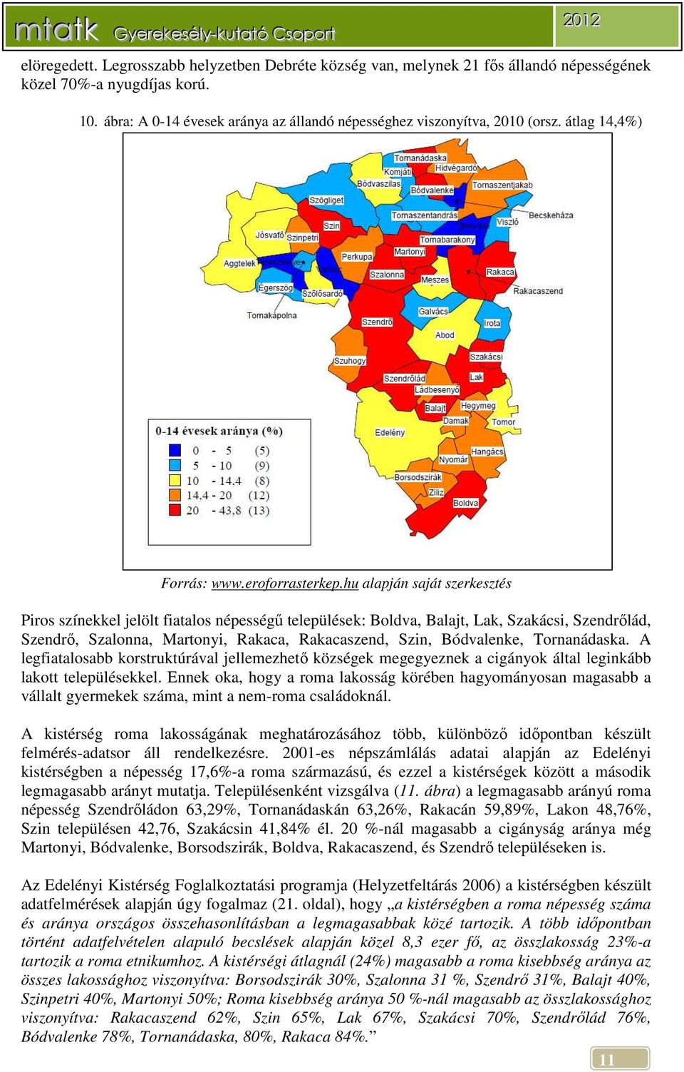 hu alapján saját szerkesztés Piros színekkel jelölt fiatalos népességű települések: Boldva, Balajt, Lak, Szakácsi, Szendrőlád, Szendrő, Szalonna, Martonyi, Rakaca, Rakacaszend, Szin, Bódvalenke,