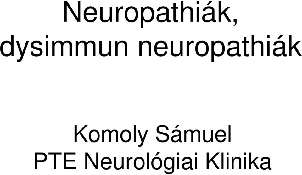 neuropathiák