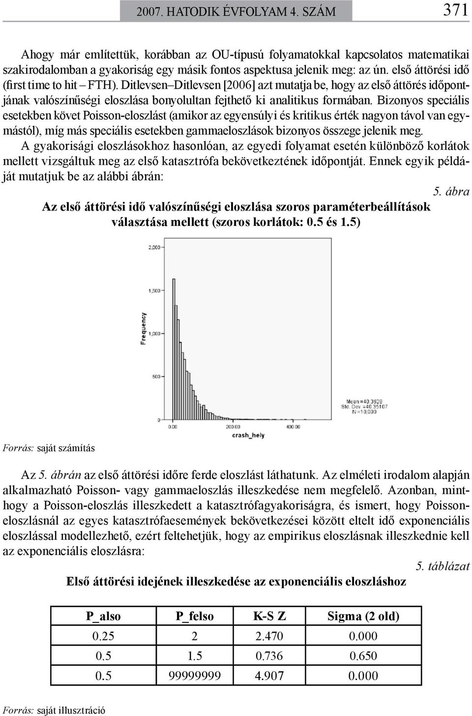 Bizonyos speciális esetekben követ Poisson-eloszlást (amikor az egyensúlyi és kritikus érték nagyon távol van egymástól), míg más speciális esetekben gammaeloszlások bizonyos összege jelenik meg.