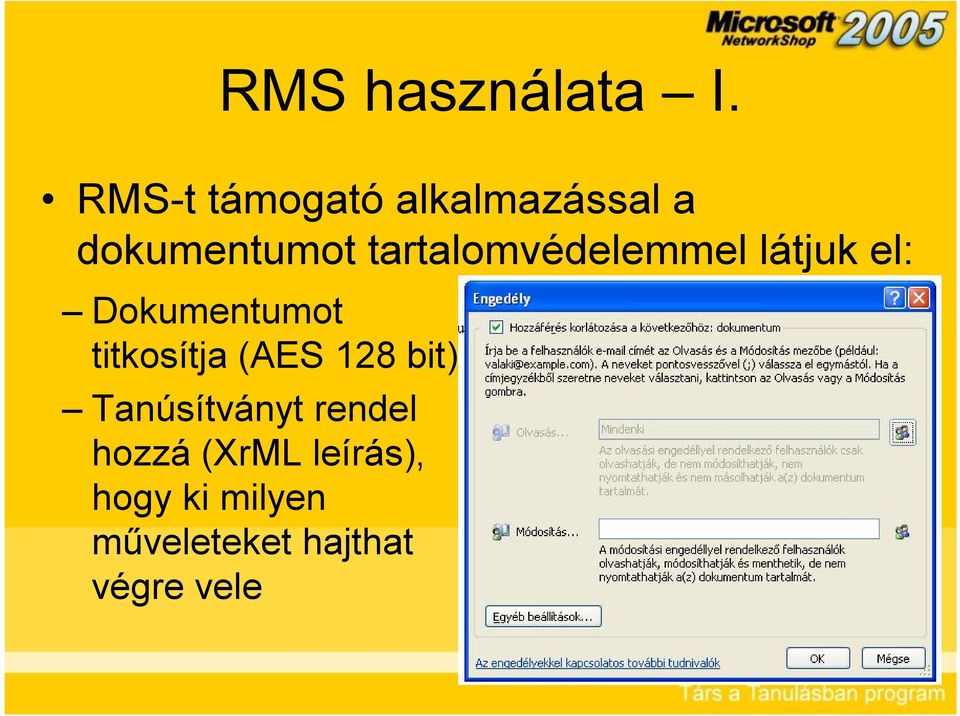 tartalomvédelemmel látjuk el: Dokumentumot titkosítja