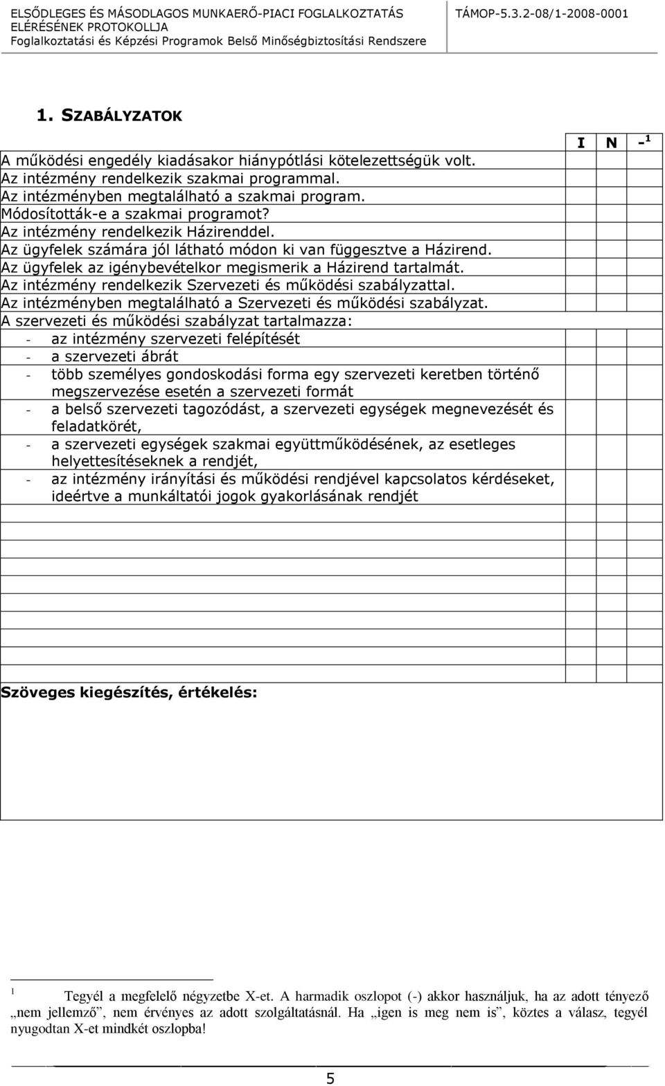 Az ügyfelek az igénybevételkor megismerik a Házirend tartalmát. Az intézmény rendelkezik Szervezeti és működési szabályzattal. Az intézményben megtalálható a Szervezeti és működési szabályzat.