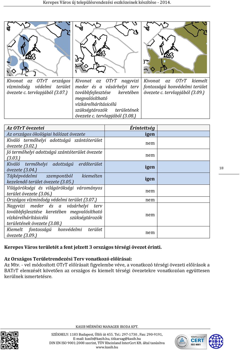 ) Kivonat az OTrT kiemelt fontosságú honvédelmi terület övezete c. tervlapjából (3.09.) Az OTrT övezetei Az országos ökológiai hálózat övezete Kiváló termőhelyi adottságú szántóterület övezete (3.02.