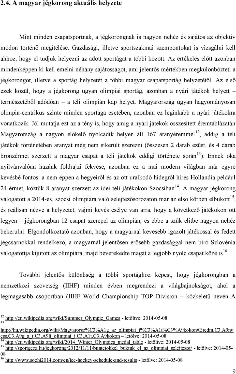 Az értékelés előtt azonban mindenképpen ki kell emelni néhány sajátosságot, ami jelentős mértékben megkülönbözteti a jégkorongot, illetve a sportág helyzetét a többi magyar csapatsportág helyzetétől.