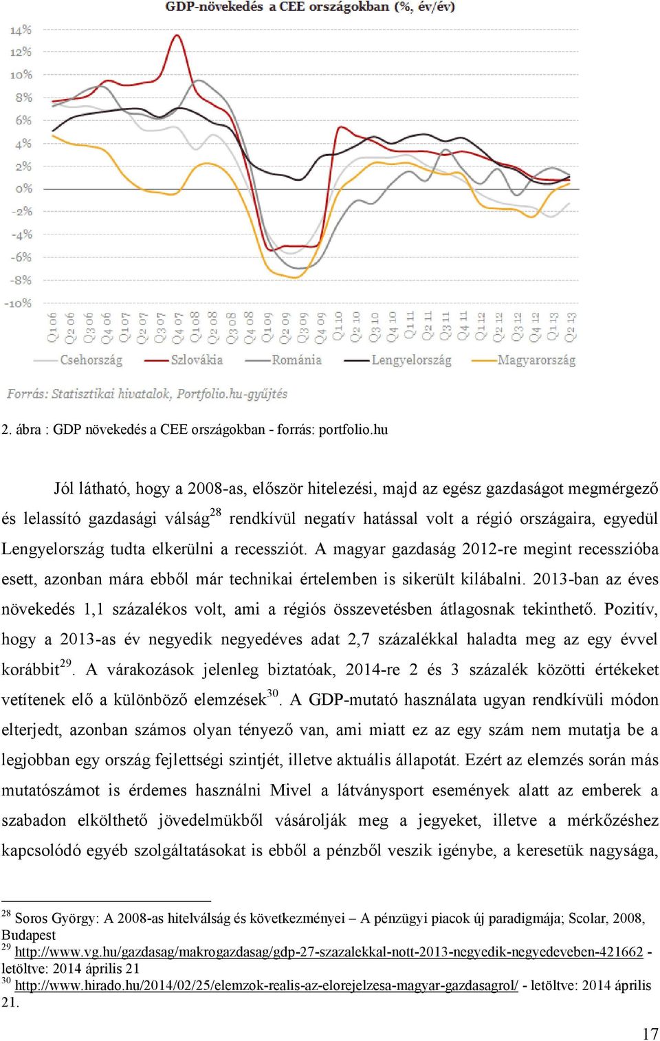 tudta elkerülni a recessziót. A magyar gazdaság 2012-re megint recesszióba esett, azonban mára ebből már technikai értelemben is sikerült kilábalni.