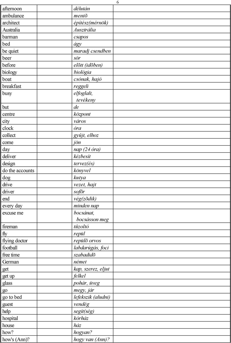 déután mentõ építész(mérnök) Ausztráia csapos ágy maradj csendben sör eõtt (idõben) bioógia csónak, hajó reggei efogat, tevékeny de központ város óra gyûjt, ehoz jön nap (24 óra) kézbesít