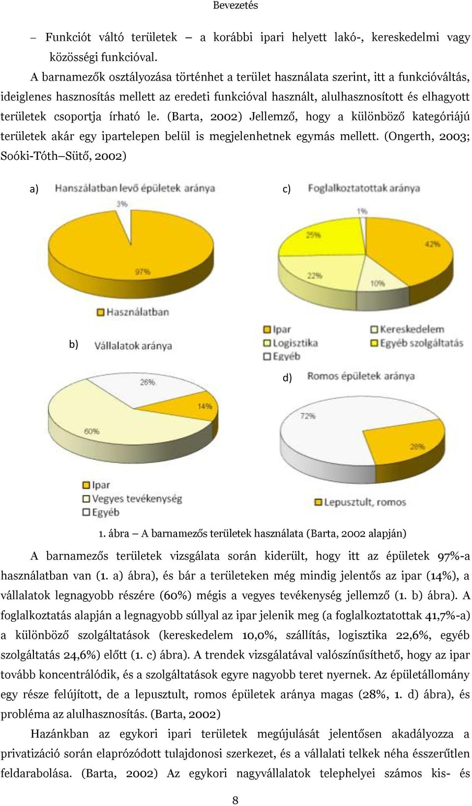 írható le. (Barta, 2002) Jellemző, hogy a különböző kategóriájú területek akár egy ipartelepen belül is megjelenhetnek egymás mellett. (Ongerth, 2003; Soóki-Tóth Sütő, 2002) a) c) b) d) 1.