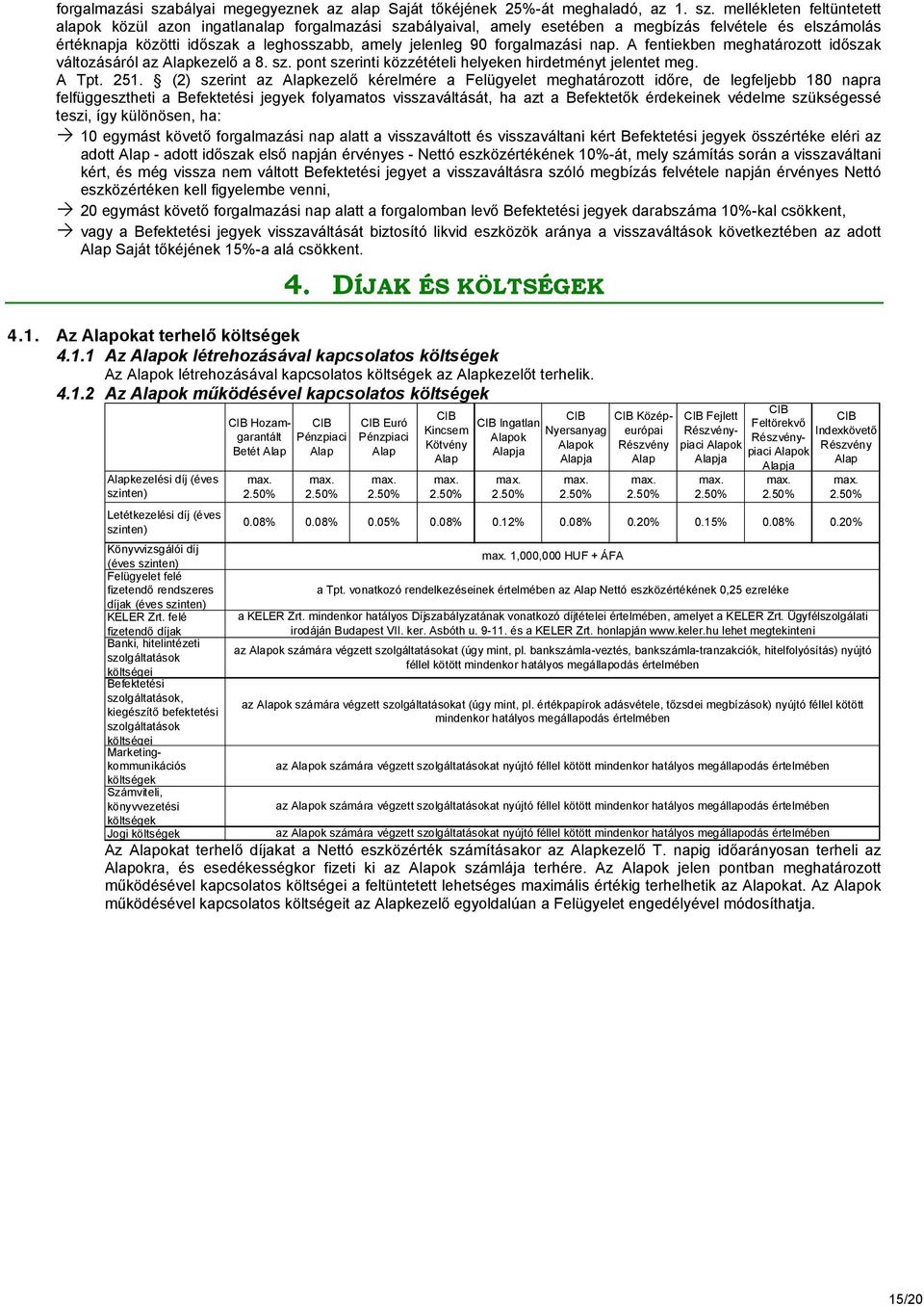 mellékleten feltüntetett alapok közül azon ingatlanalap bályaival, amely esetében a megbízás felvétele és elszámolás értéknapja közötti időszak a leghosszabb, amely jelenleg 90 forgalmazási nap.