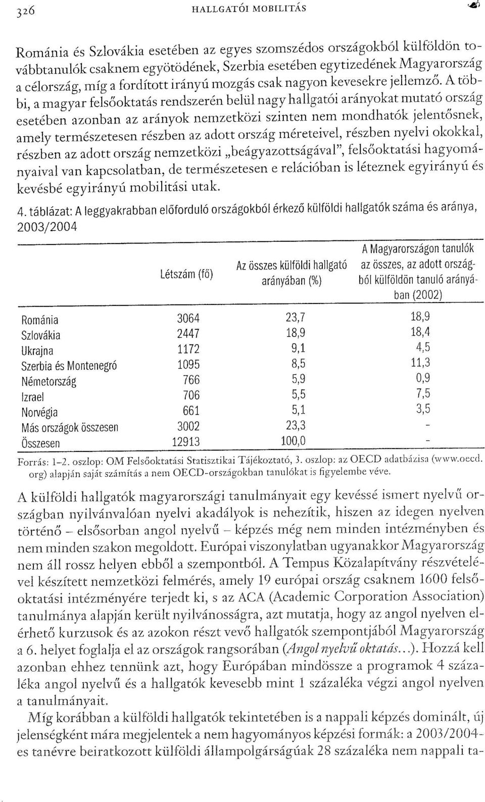 A többi, a magyar felsőoktatásrendszerén belül nagy hallgatói arányokat mutató ország esetében azonban az arányok nemzetközi szinten nem mondhatók jelentősnek, amely természetesen részben az adott