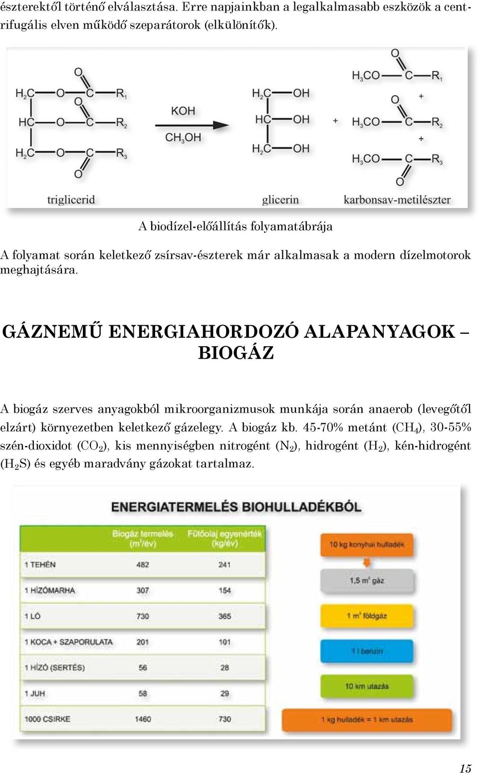 Gáznemű energiahordozó alapanyagok Biogáz A biogáz szerves anyagokból mikroorganizmusok munkája során anaerob (levegőtől elzárt) környezetben keletkező