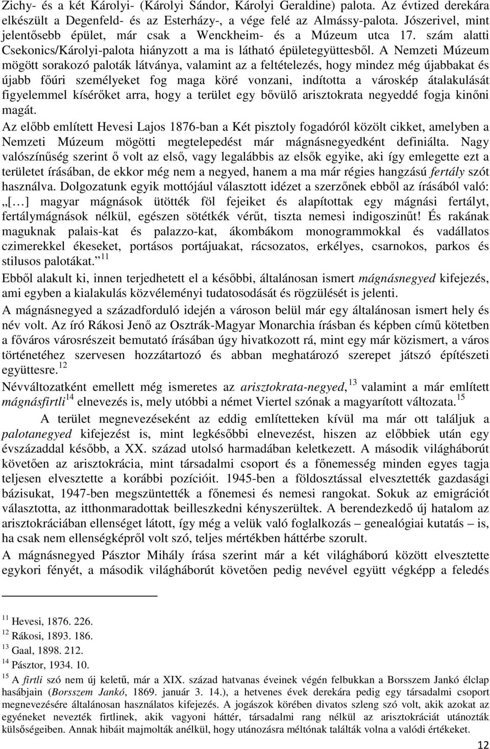 A Nemzeti Múzeum mögött sorakozó paloták látványa, valamint az a feltételezés, hogy mindez még újabbakat és újabb főúri személyeket fog maga köré vonzani, indította a városkép átalakulását