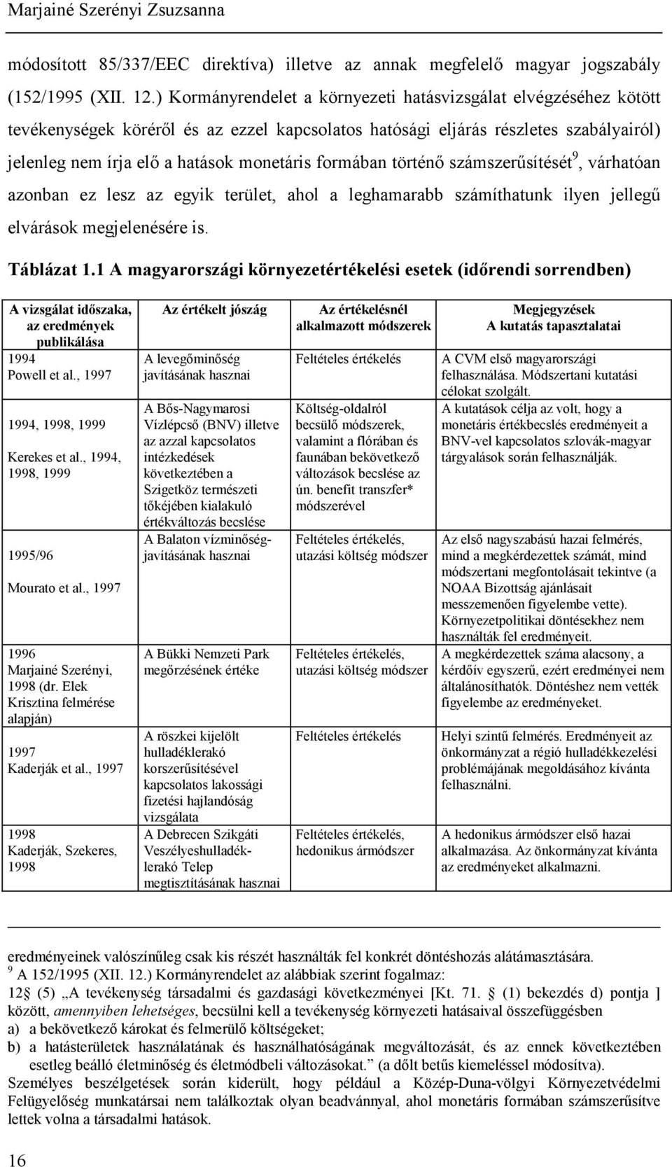 formában történő számszerűsítését 9, várhatóan azonban ez lesz az egyik terület, ahol a leghamarabb számíthatunk ilyen jellegű elvárások megjelenésére is. Táblázat 1.