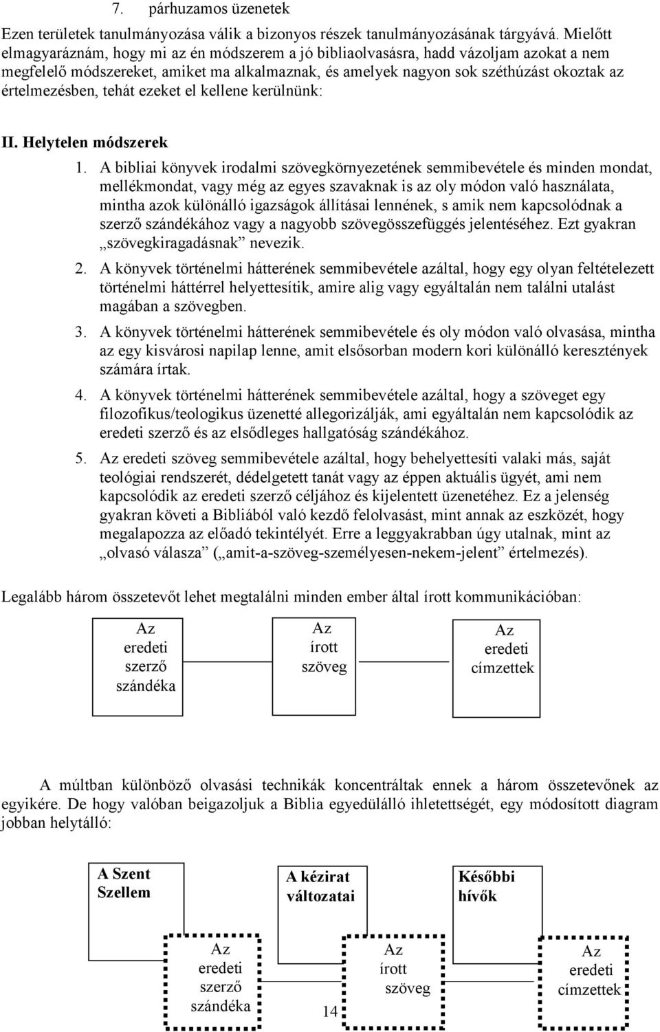 értelmezésben, tehát ezeket el kellene kerülnünk: II. Helytelen módszerek 1.