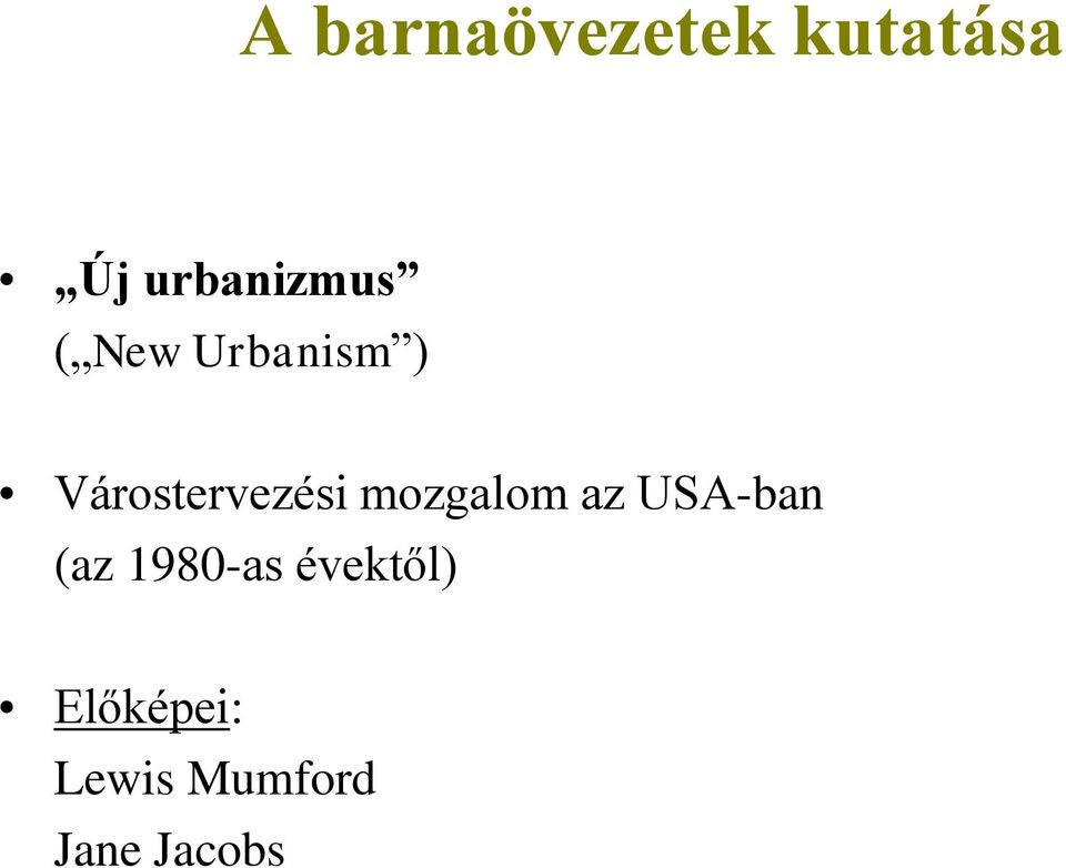 Várostervezési mozgalom az USA-ban