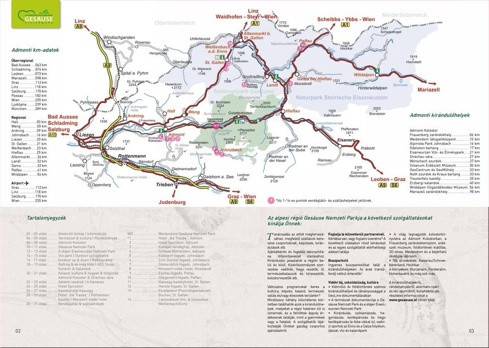 ..33 km Palfau...41 km Wildalpen...56 km Airport Graz...112 km Linz...118 km Salzburg...170 km Wien.