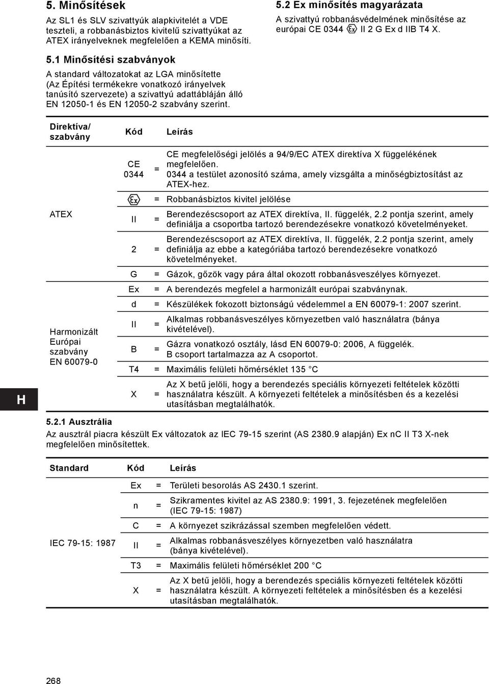 1 Minősítési szabványok A standard változatokat az LGA minősítette (Az Építési termékekre vonatkozó irányelvek tanúsító szervezete) a szivattyú adattábláján álló EN 12050-1 és EN 12050-2 szabvány