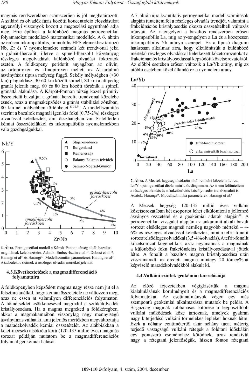 Erre épülnek a különböző magmás petrogenetikai folyamatokat modellező matematikai modellek. A 6.