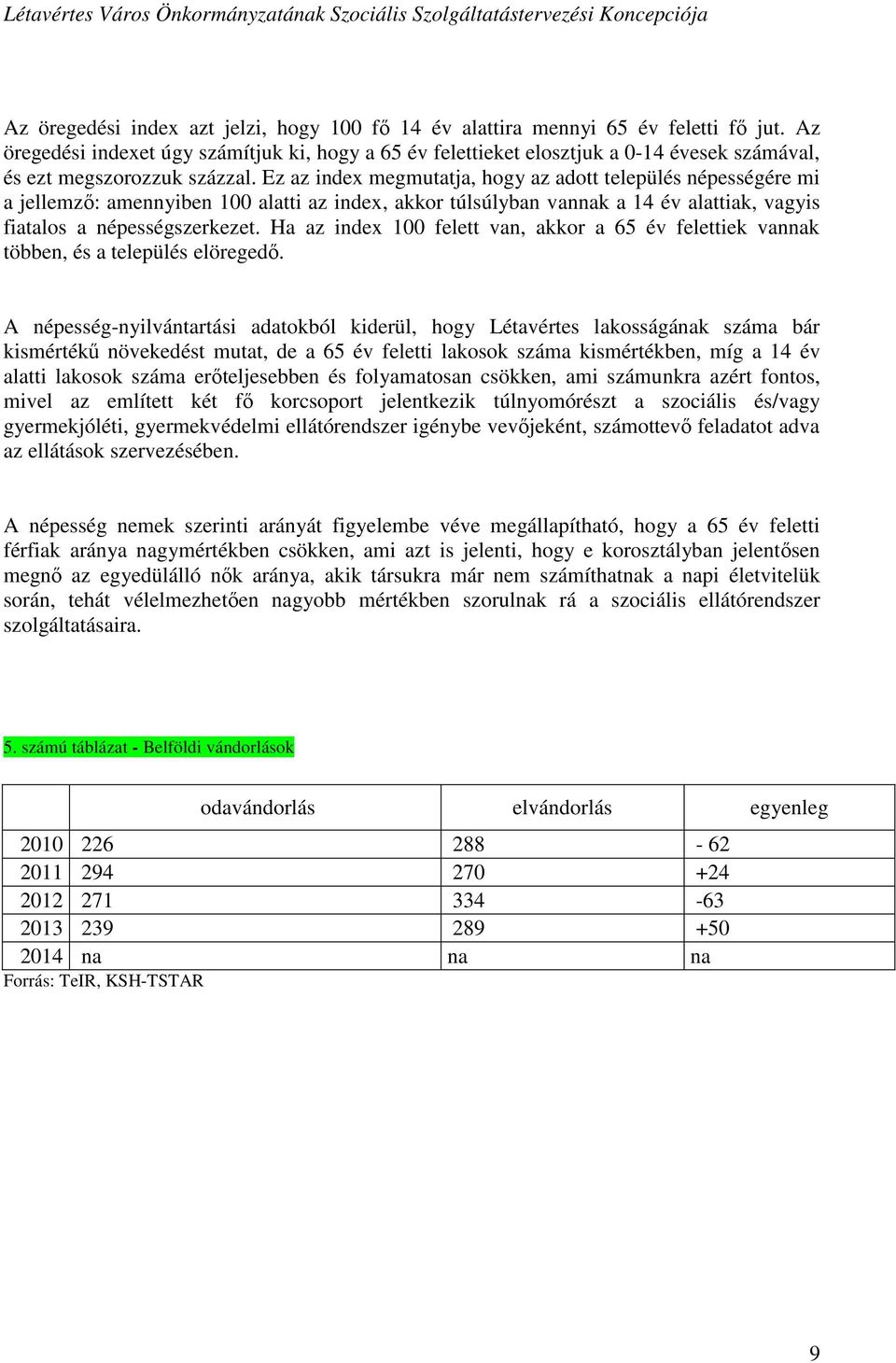 Ez az index megmutatja, hogy az adott település népességére mi a jellemző: amennyiben 100 alatti az index, akkor túlsúlyban vannak a 14 év alattiak, vagyis fiatalos a népességszerkezet.