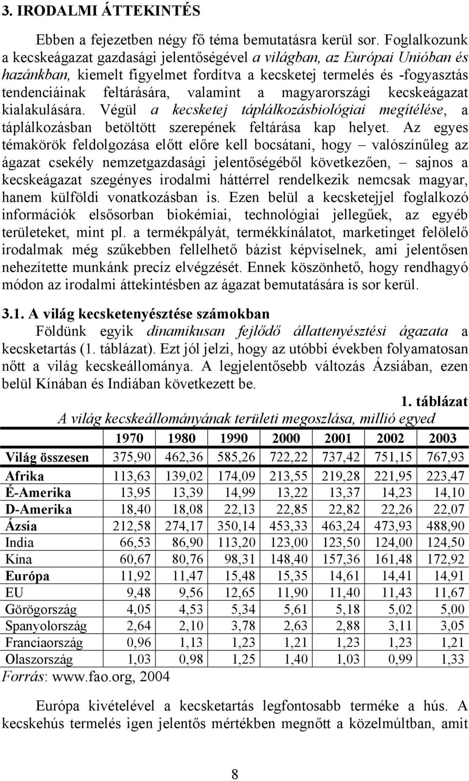 magyarországi kecskeágazat kialakulására. Végül a kecsketej táplálkozásbiológiai megítélése, a táplálkozásban betöltött szerepének feltárása kap helyet.