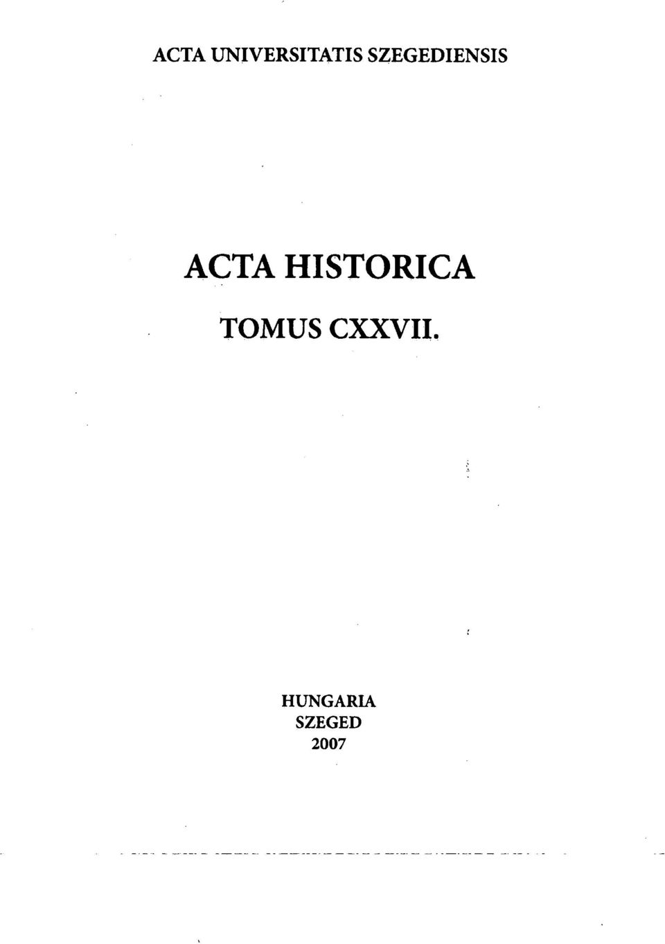 HISTORICA TOMUS