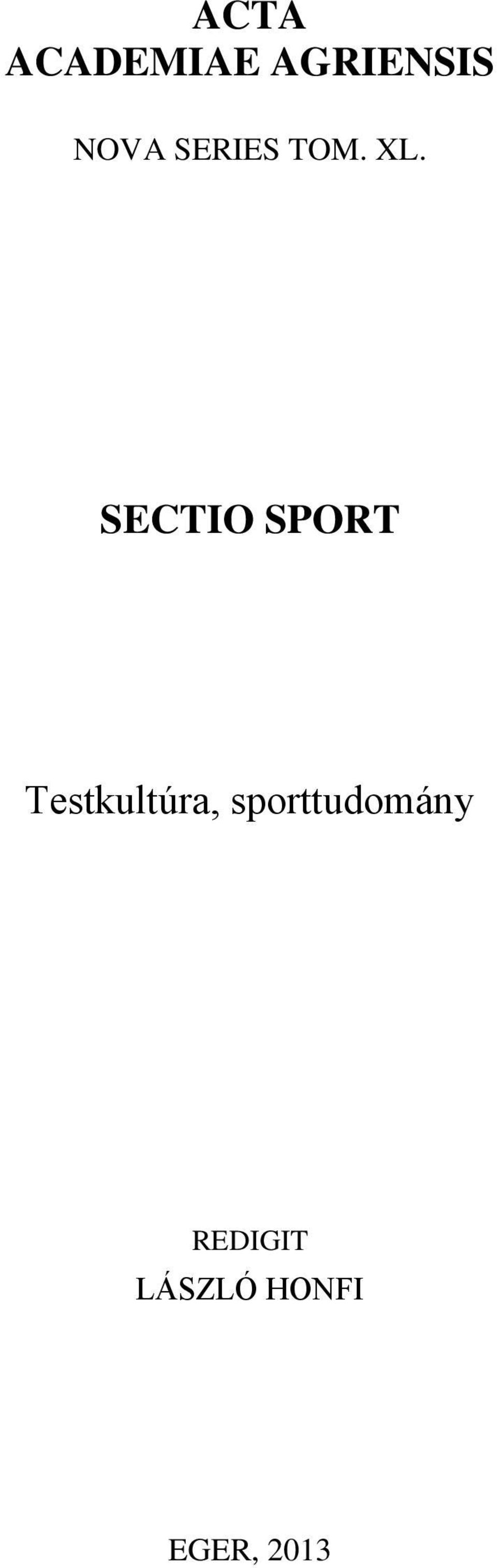 SECTIO SPORT Testkultúra,