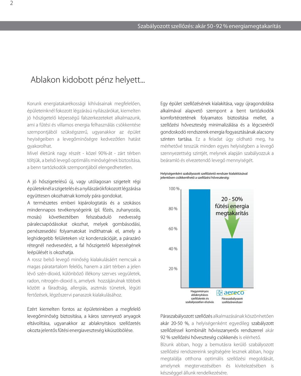 energia felhasználás csökkentése szempontjából szükségszerű, ugyanakkor az épület heyiségeiben a levegőminőségre kedvezőtlen hatást gyakorolhat.