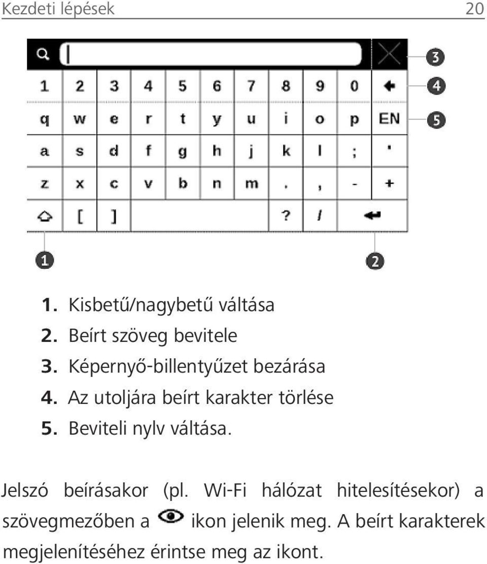 Beviteli nylv váltása. Jelszó beírásakor (pl.
