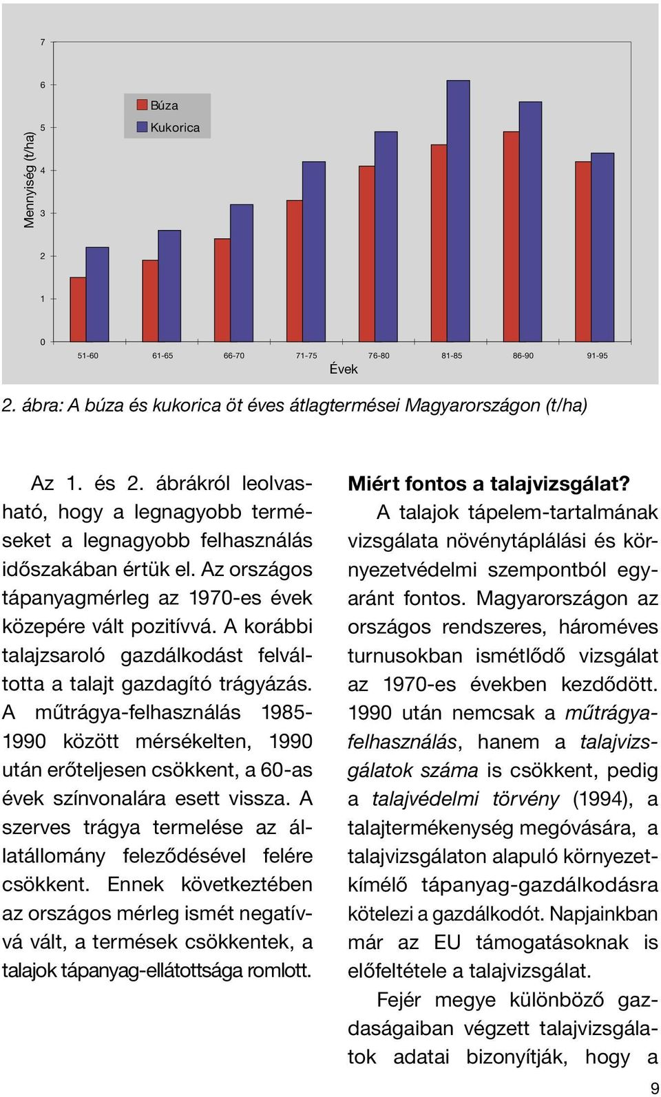 A korábbi talajzsaroló gazdálkodást felváltotta a talajt gazdagító trágyázás.