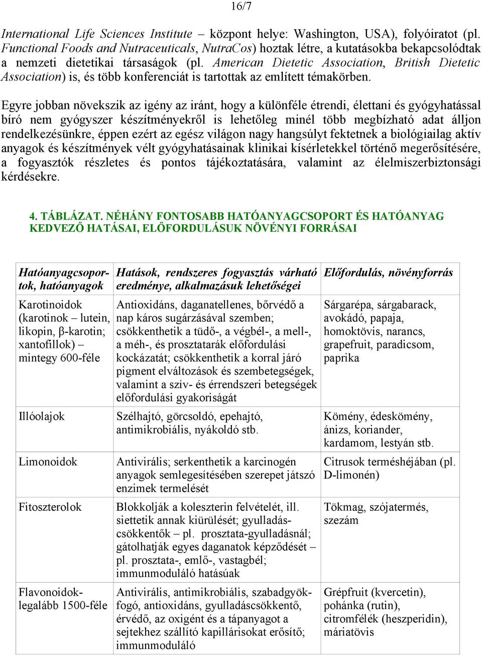 American Dietetic Association, British Dietetic Association) is, és több konferenciát is tartottak az említett témakörben.