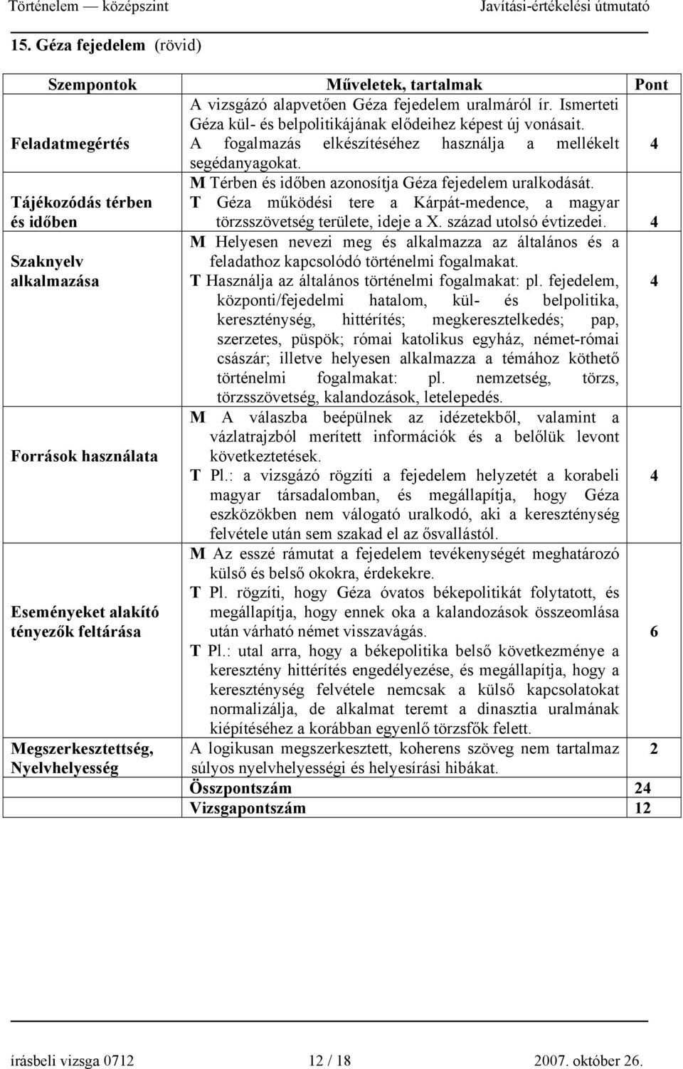 Tájékozódás térben és időben T Géza működési tere a Kárpát-medence, a magyar törzsszövetség területe, ideje a X. század utolsó évtizedei.