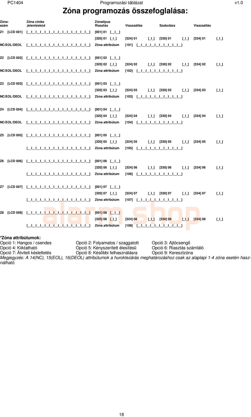 [324] 02 [_I_] [330] 02 [_I_] [334] 02 [_I_] NC/EOL/DEOL [ I I I I I I I I I I I I I ] Zóna attribútum [102] [ I I I I I I I I I ] Z3 [LCD 003] [ I I I I I I I I I I I I I ] [001] 03 [ I ] [320] 03