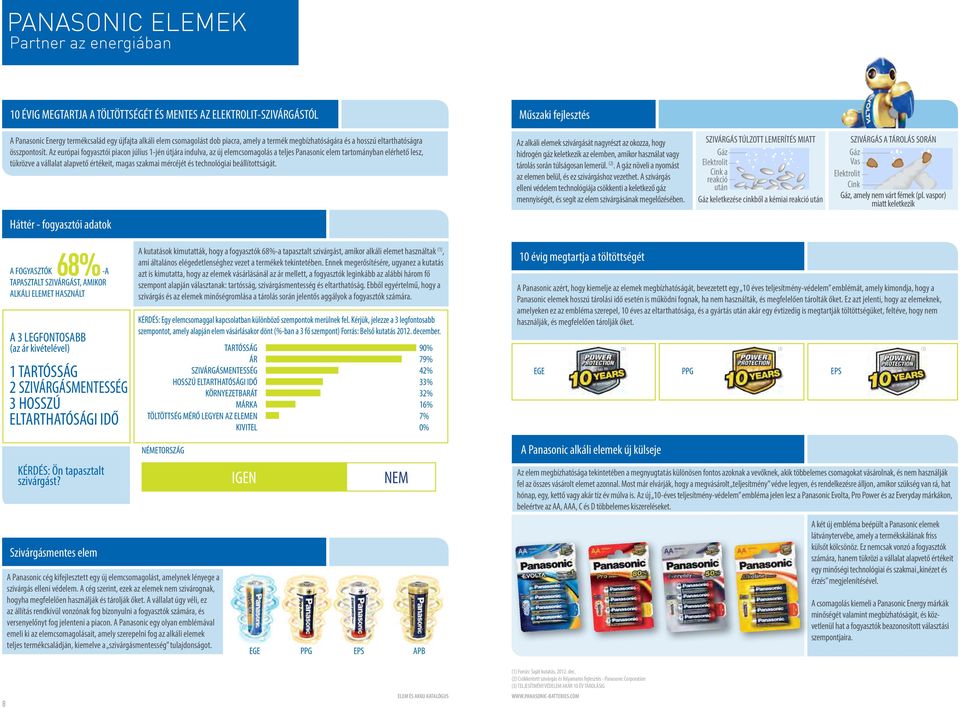 Az európai fogyasztói piacon július 1-jén útjára indulva, az új elemcsomagolás a teljes Panasonic elem tartományban elérhető lesz, tükrözve a vállalat alapvető értékeit, magas szakmai mércéjét és