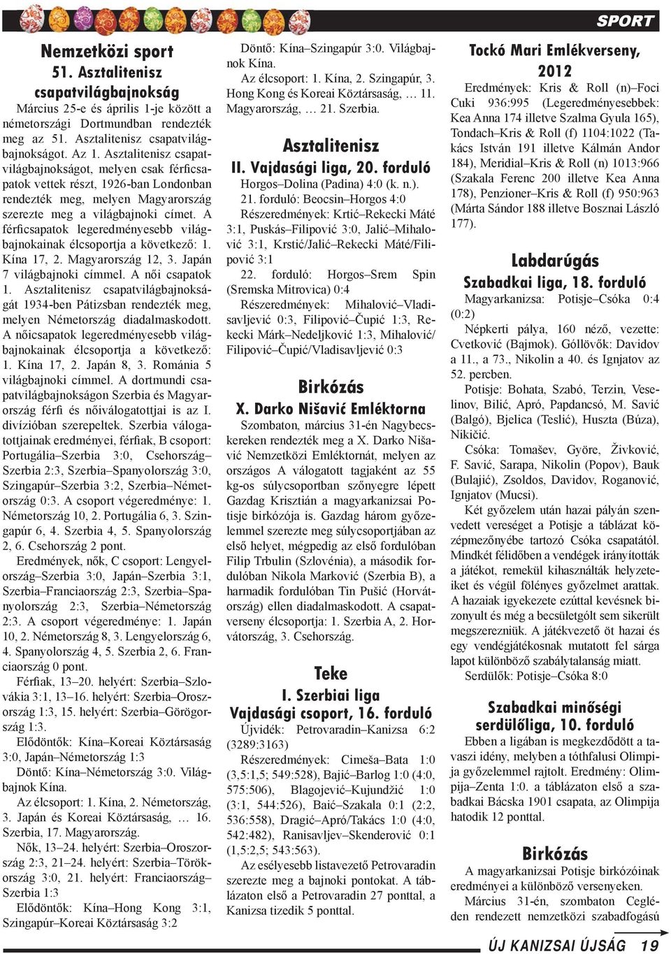 A férficsapatok legeredményesebb világbajnokainak élcsoportja a következő: 1. Kína 17, 2. Magyarország 12, 3. Japán 7 világbajnoki címmel. A női csapatok 1.