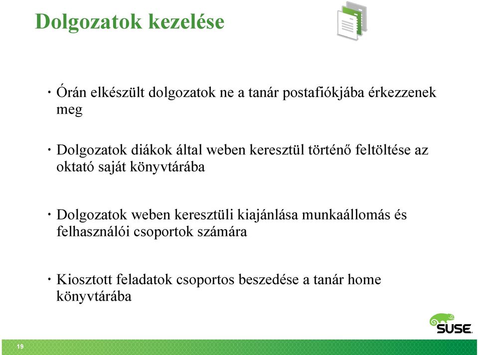 oktató saját könyvtárába Dolgozatok weben keresztüli kiajánlása munkaállomás és