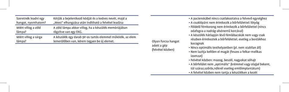 A készülék egy darab 9V-os tartós elemmel mûködik, az elem lemerülôben van, kérem tegyen be új elemet.