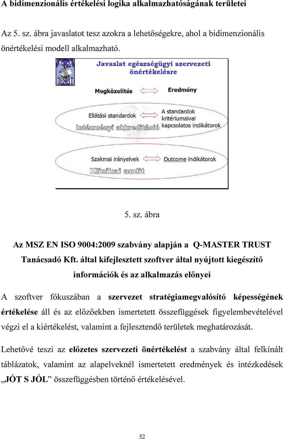 ismertetett összefüggések figyelembevételével végzi el a kiértékelést, valamint a fejlesztendő területek meghatározását.