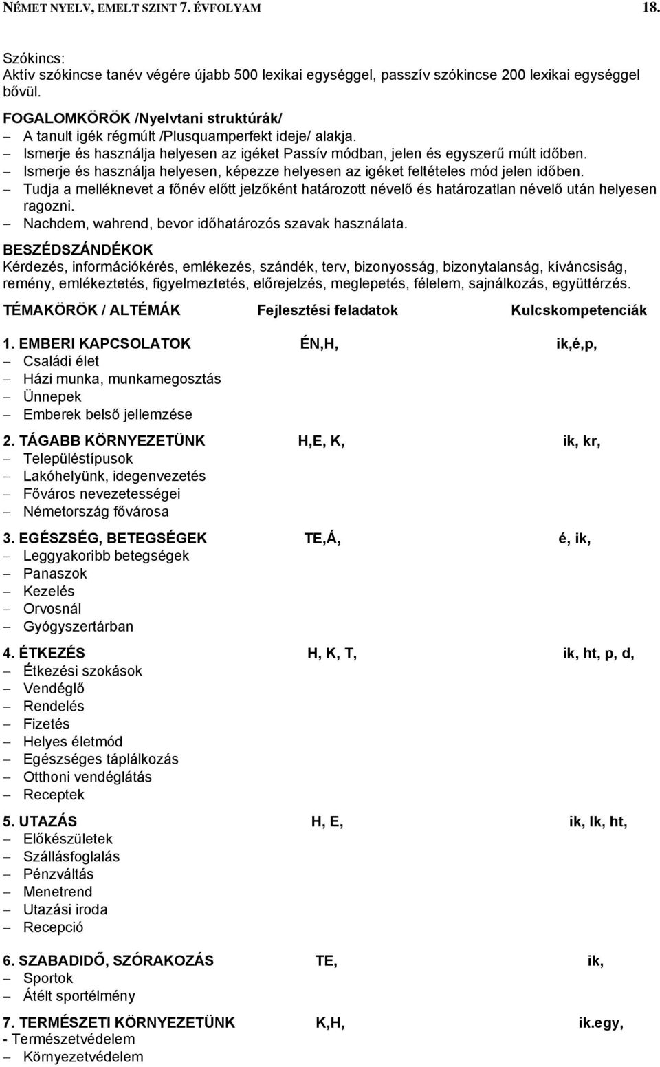 Ismerje és használja helyesen, képezze helyesen az igéket feltételes mód jelen időben. Tudja a melléknevet a főnév előtt jelzőként határozott névelő és határozatlan névelő után helyesen ragozni.