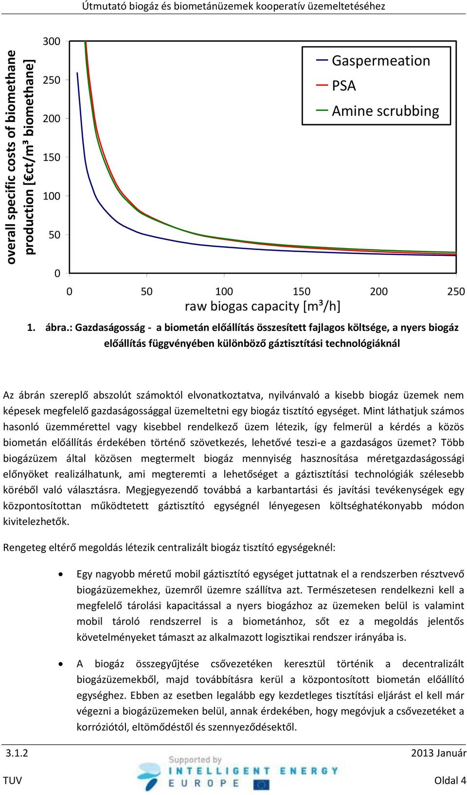 elvonatkoztatva, nyilvánvaló a kisebb biogáz üzemek nem képesek megfelelő gazdaságossággal üzemeltetni egy biogáz tisztító egységet.