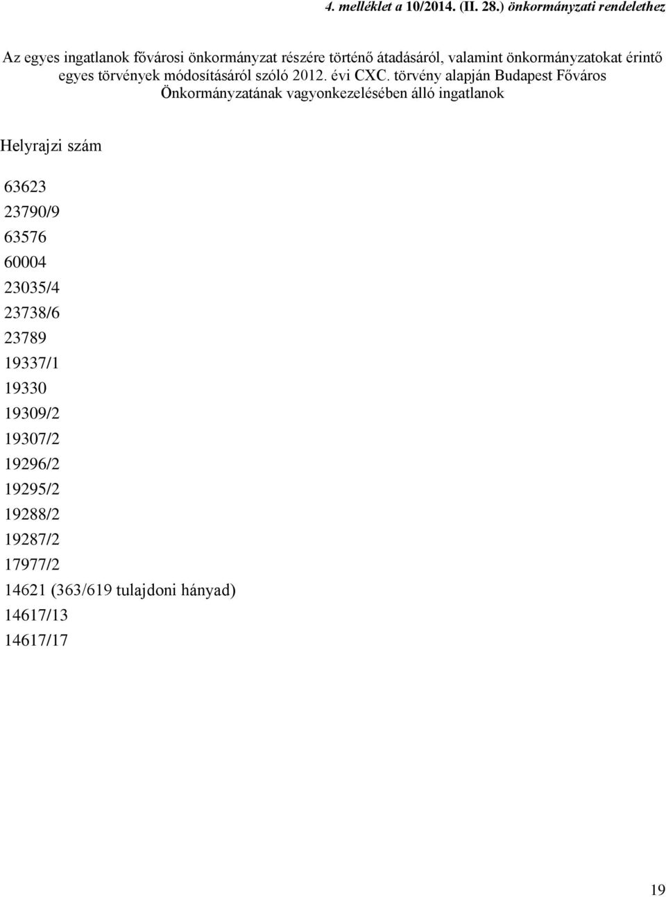 önkormányzatokat érintő egyes törvények módosításáról szóló 2012. évi CXC.