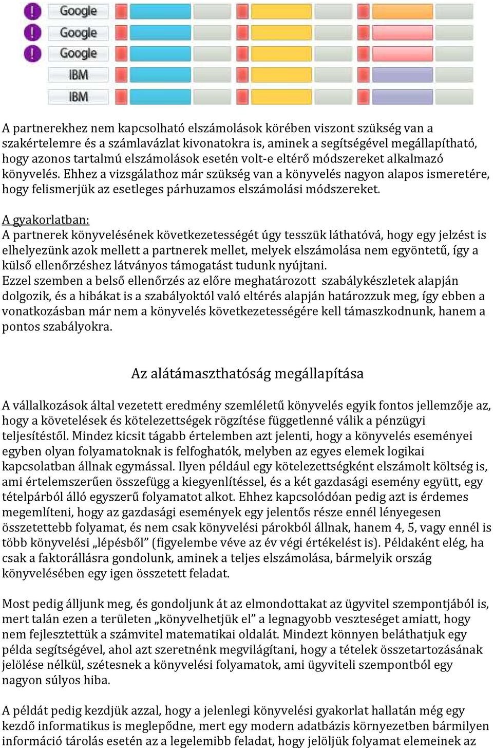 A gyakorlatban: A partnerek könyvelésének következetességét úgy tesszük láthatóvá, hogy egy jelzést is elhelyezünk azok mellett a partnerek mellet, melyek elszámolása nem egyöntetű, így a külső